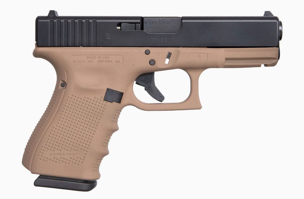 19 Gen5 9mm Pistol with Cerakote Dark Earth Frame and Black Slide