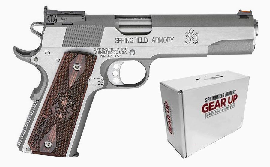 1911 Stainless Range Officer w/adj sights and range bag
