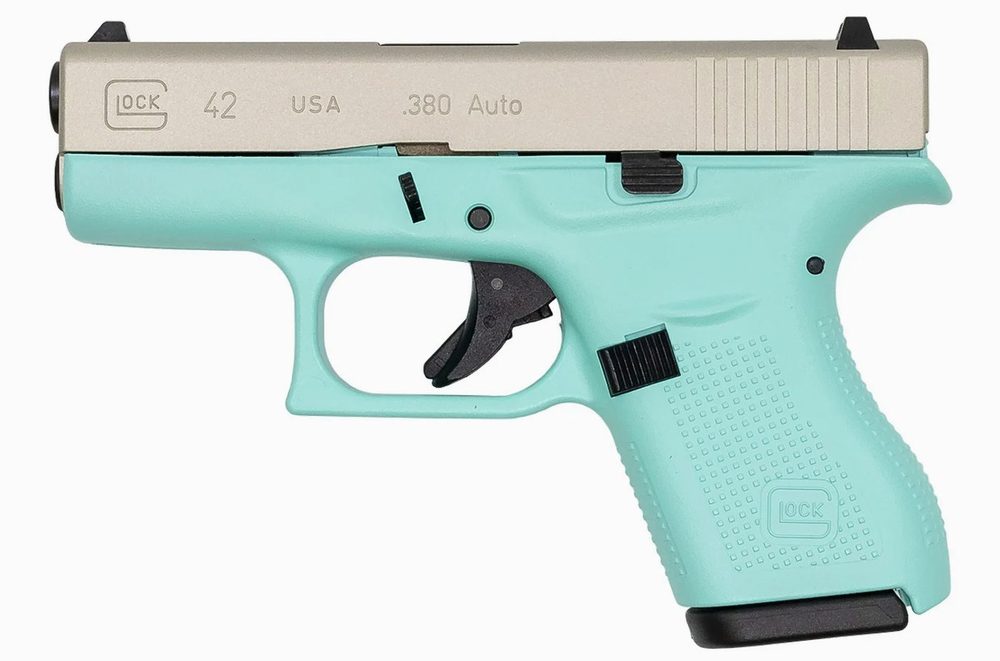 42 380 ACP Robins Egg Blue Cerakote Single Stack Pistol (Made In USA)