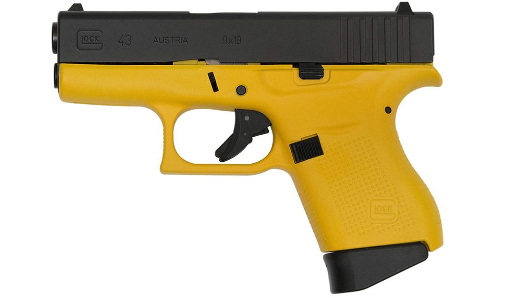 43 9mm Single-Stack Pistol with Yellow Cerakote Frame