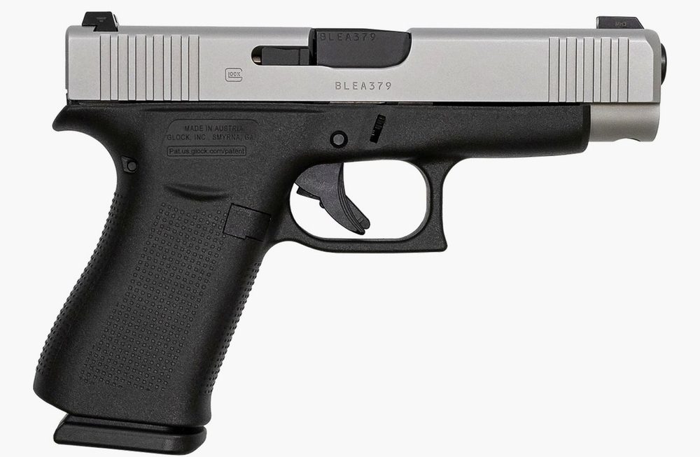 48 9mm 10-Round Pistol with Silver Slide and Glock Night Sights