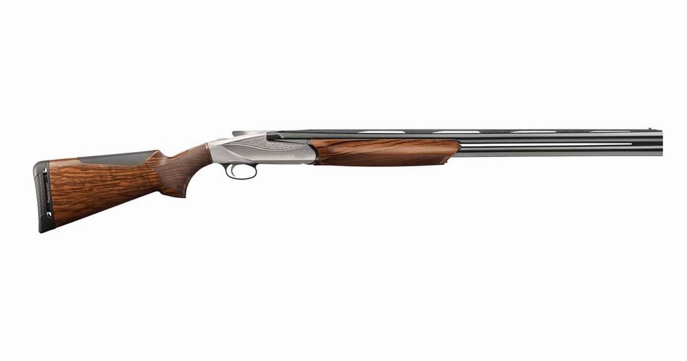 828 U 12 Gauge Shotgun with Satin Walnut Stock and Engraved Nickle Plated Receiver