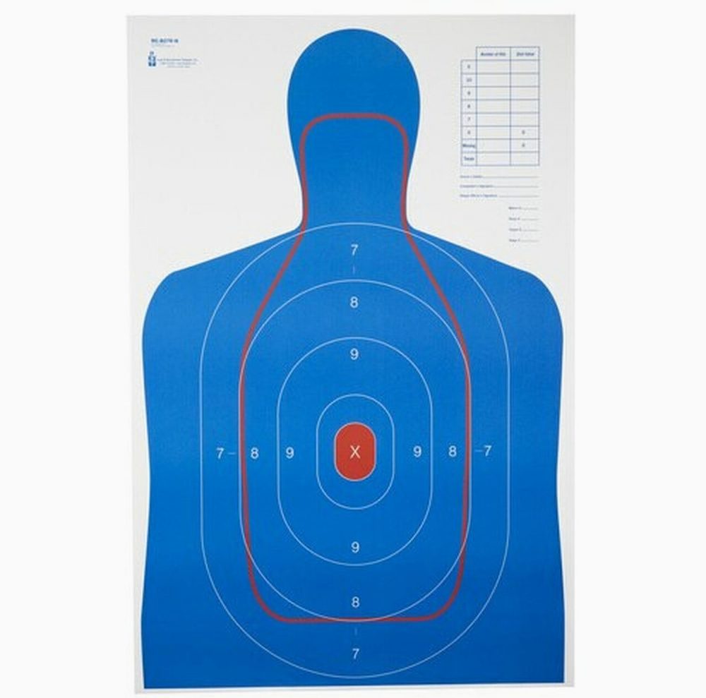 Action Target B-27E And FBI Q Combination Target, Blue/Red, 23"x35", 100 Per Box