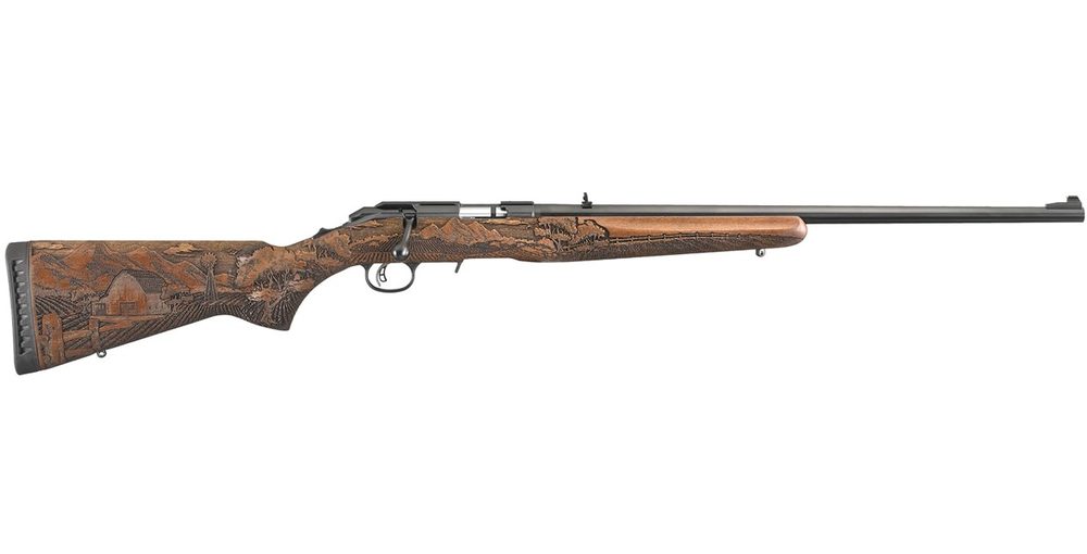 American Rimfire 22WMR Bolt-Action Rifle with Carved American Farmer Stock