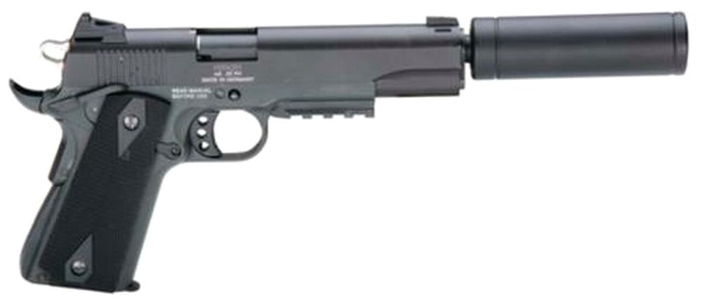 American Tactical, M1911, Semi-automatic, 22 LR, 5" Barrel, Blued, Wood Grips, 10Rd, Threaded