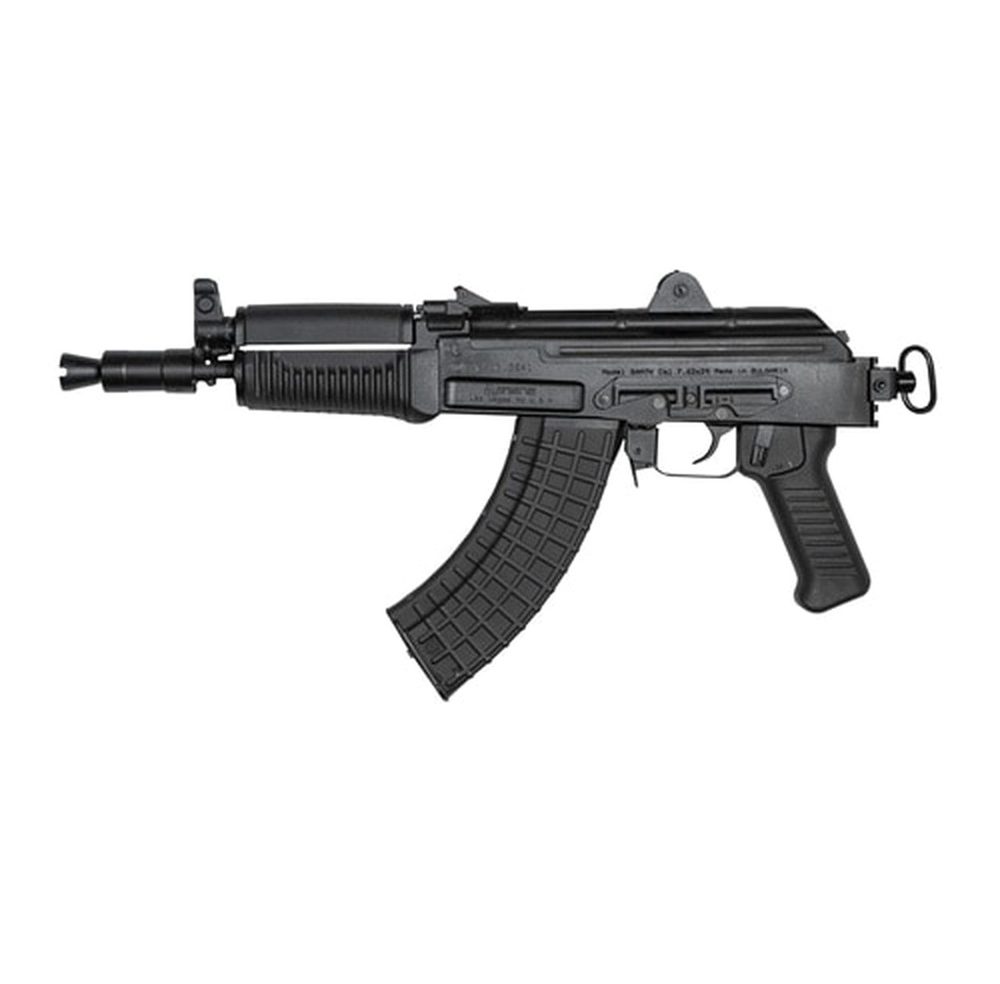 Arsenal SAM7K-04 Pistol, 762X39, 10.5", Steel, Black, Adjustable Sights, Picatinny Rail for Rear Attachments