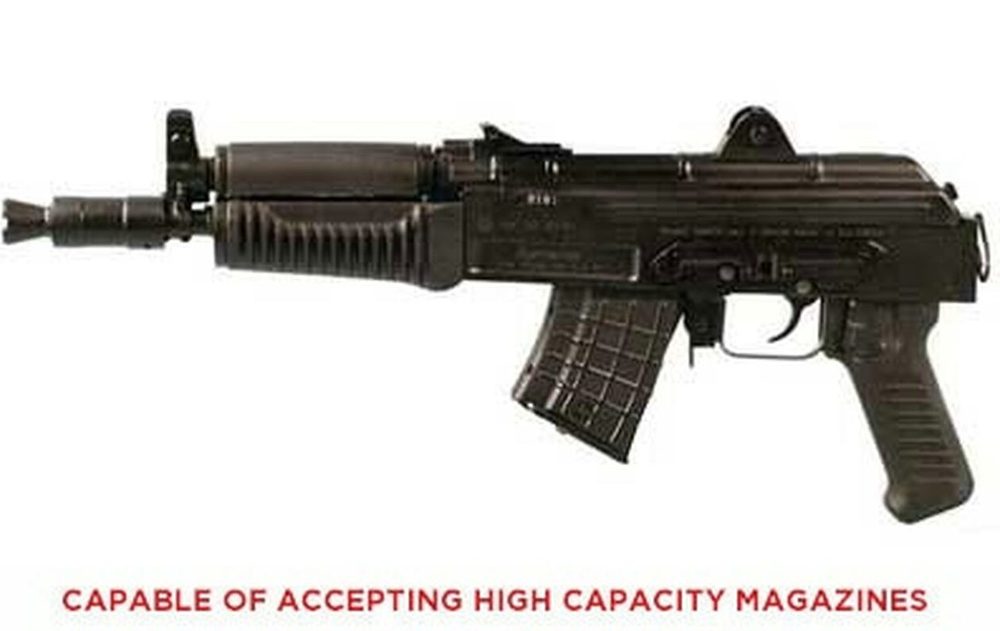 Arsenal SAM7K Pistol, 762X39, 10.5", Steel, Black, Adjustable Sights, 5rd