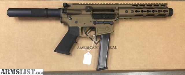 Ati Miisport 9MM Ar-15 Pistol 5 5%E2%80%B3 Barrel W Flashcan Mlok Forend Blade Brace ATIG15MSP9ML7 Copy 2