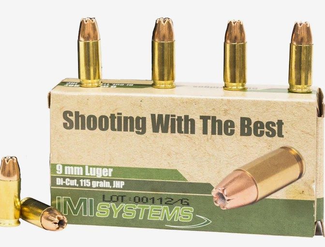 IMI 9mm Luger Ammo 115 Grain Jacketed Hollow Point