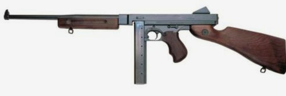Auto Ordnance M1 Thompson 45 ACP, 16.5" Barrel, Black, Walnut Stock, Fixed Sights, 30Rd Mag