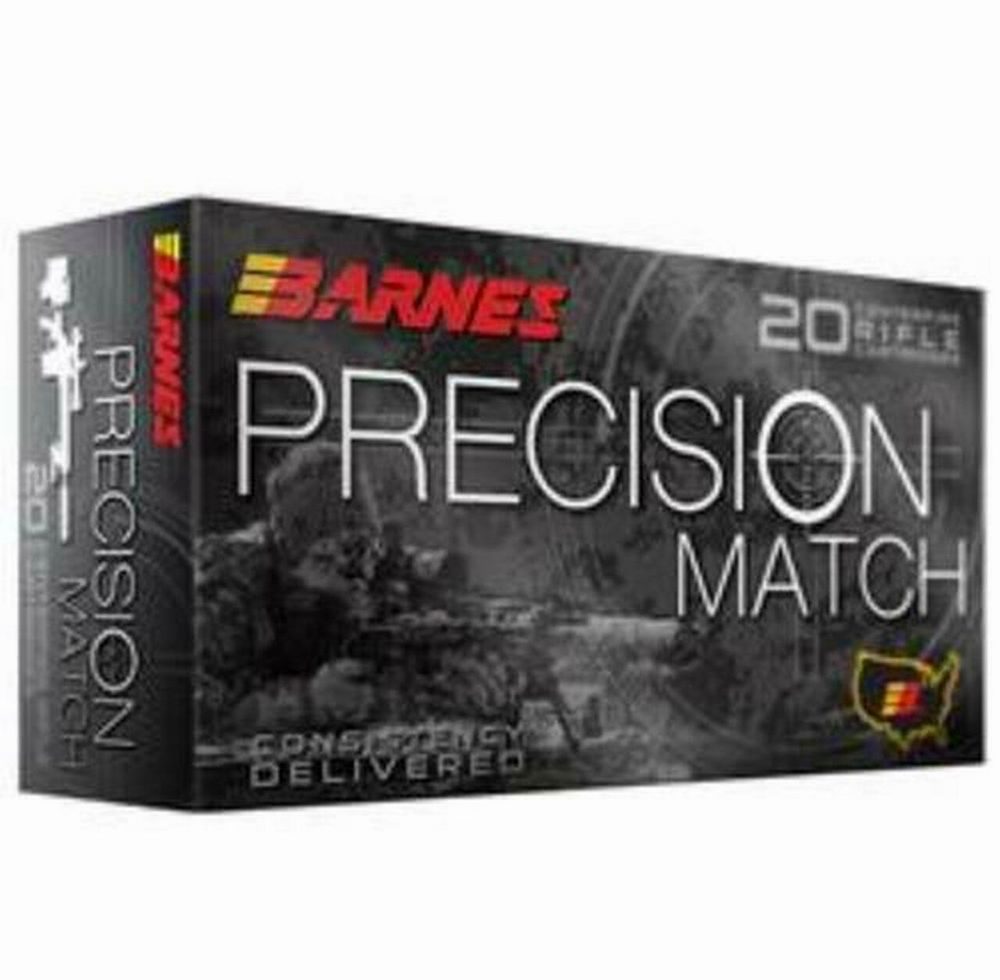 Barnes Precision Match 5.56mm Nato 69gr, Open Tip Match, Boat Tail, 20rd Box