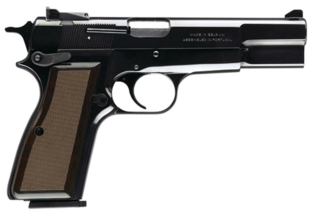 Browning HiPower Standard 9mm 4.62" Blued Walnut Grip