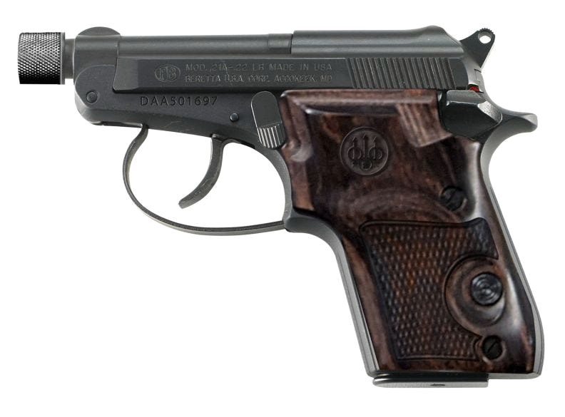 Beretta 21A Bobcat Covert .22 LR, 2.9" Threaded Barrel, Walnut, Black, 7rd