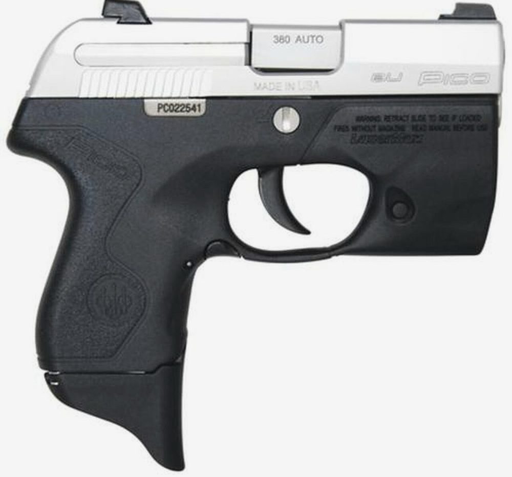 Beretta Pico Inox 380 2.7" Barrel, Lasermax Light Grip Frame Double 6 Rd Mag