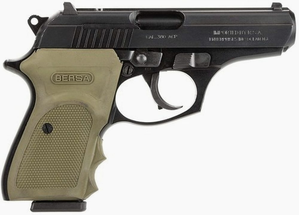 Bersa Thunder Combat, 380 ACP, 8 Rd Mag, Hard Case, OD Green Grips