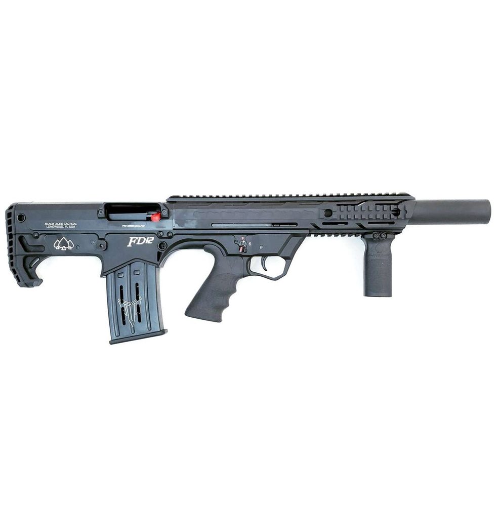 Black Aces Tactical Bullpup 12 Gauge, 18.5 Inch Barrel. 2 - 5 rnd Mags, Black Synthetic