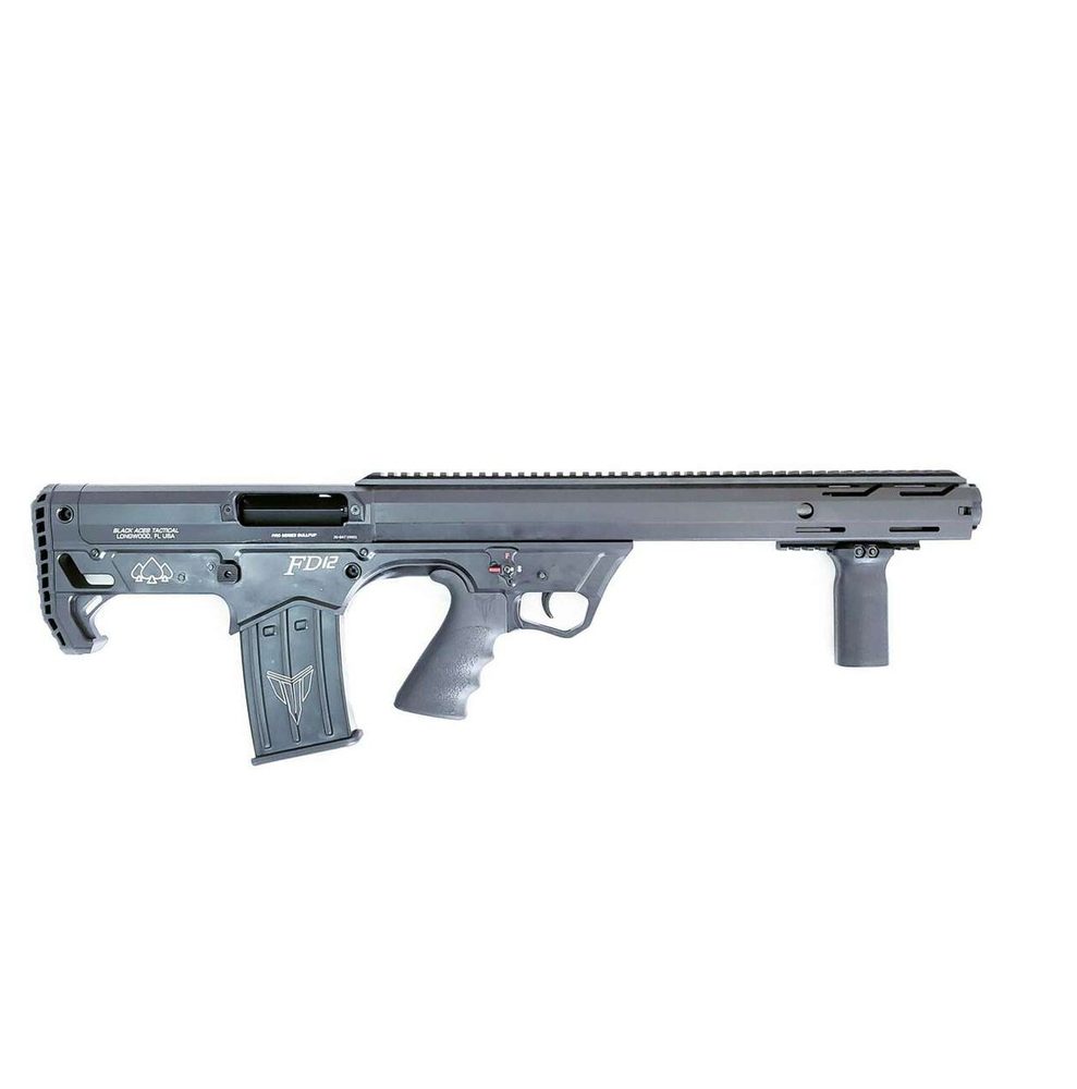 Black Aces Tactical Bullpup 12 Gauge Pump, 18.5 Inch Barrel. 2 - 5 rnd Mags, Black Synthetic
