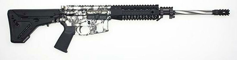Black Rain Ordnance AR-15 223 16" SS FLUTED BARREL, SILVER SKULLS FINISH