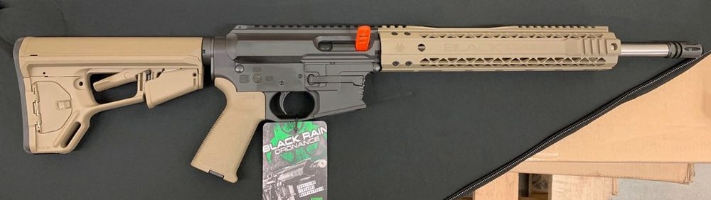 Black Rain Ordnance Fallout CQB Side-Charging 9mm, 16" Barrel, Hybrid Rail, FDE