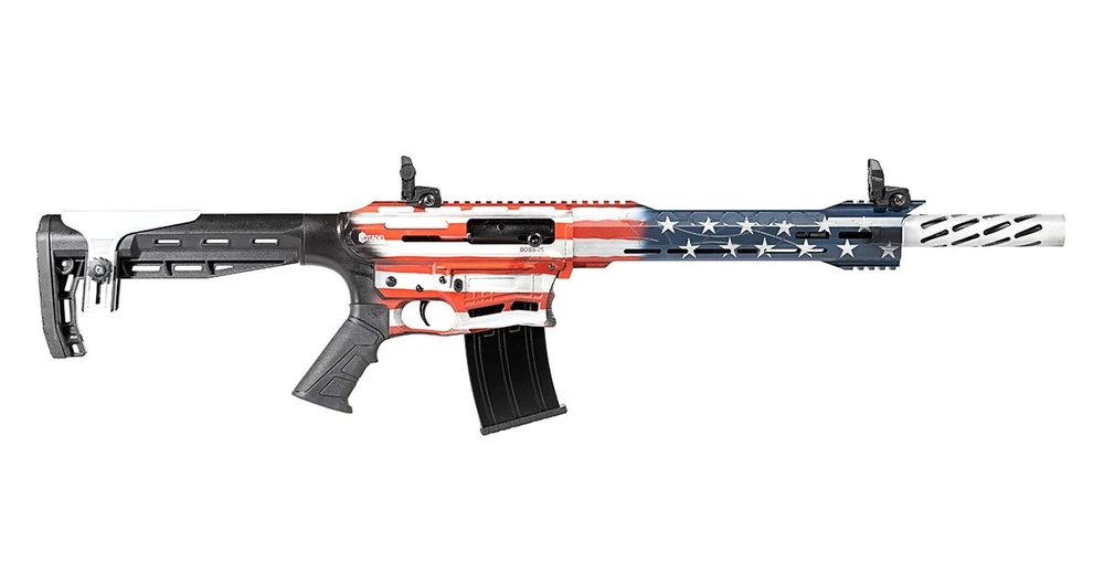 Boss-25 12 Gauge AR Style Semi Auto Shotgun with American Flag Finish
