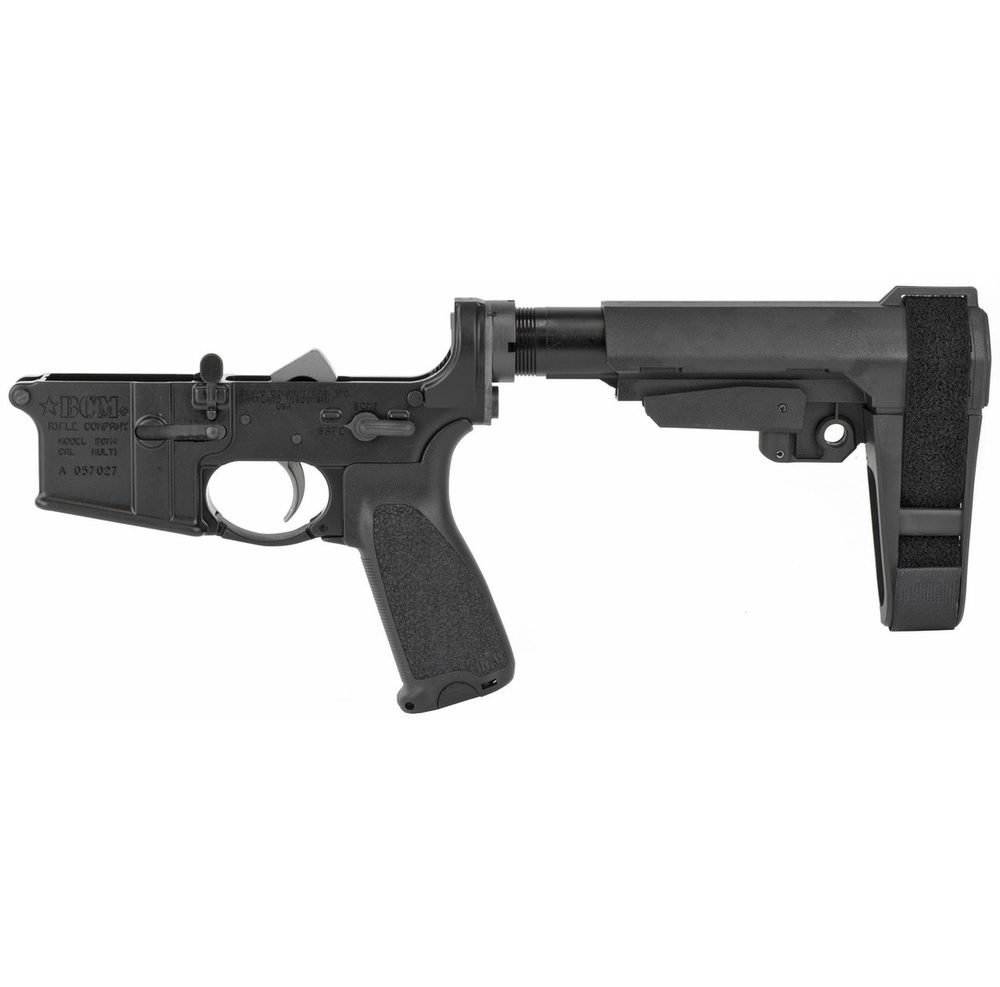Bravo Company, BCM, Pistol Lower Group with SBA3 Pistol Brace, Multi Cal, Aluminum Frame, 556NATO, Black Finish, GUNFIGHTER Pistol Grip