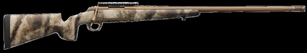 Browning X-Bolt Hells Canyon Speed Long Range 6.5 PRC 4+1 26" A-TACS AU Camo Fixed McMillan Game Scout Stock Burnt Bronze Cerakote Right Hand Muzzle Brake