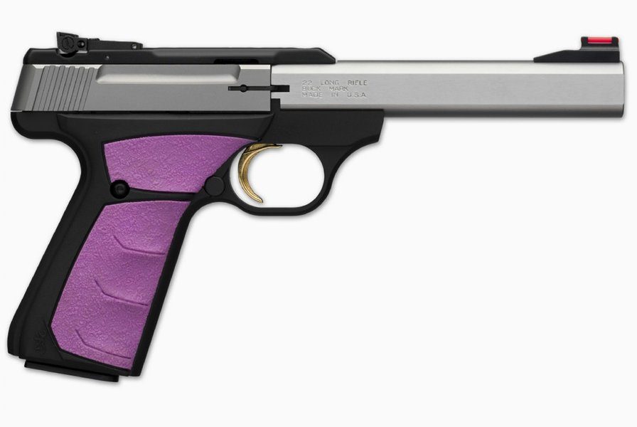 Buck Mark Plus 22LR Stainless Steel with Fuchsia Grips