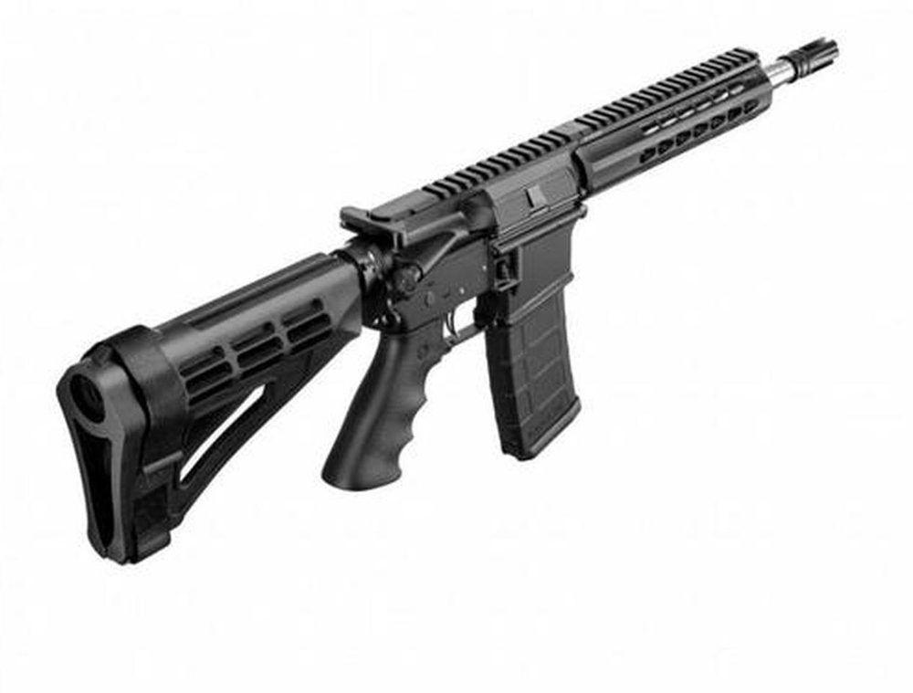 Bushmaster AR-15 Pistol Square Drop Pistol Rail, .223/5.56, 10" Barrel, 30rd Mag Black
