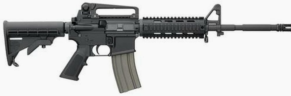 Bushmaster XM15 Patrolmans Carbine Quad Rail 223/5.56 16 Barrel 6-Position Telestock Removable Handle 30 Round Mag
