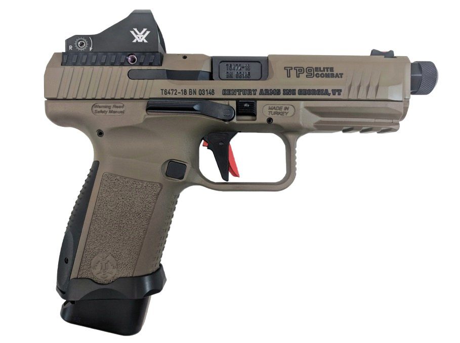 Canik TP9SF Combat 9mm, 4.7" TB, Vortex Viper, Flat Dark Earth, 18rd