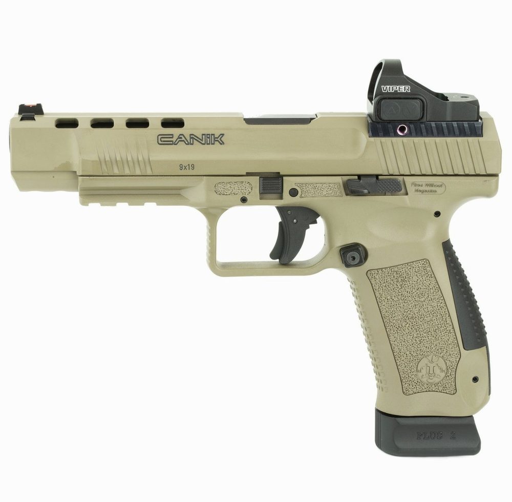 Canik TP9SFx 9mm, 5.2" Barrel, Flat Dark Earth, 2- 20rd Mags, Vortex Red Dot