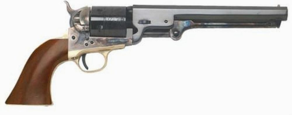 Cimarron 1851 Man With No Name Conversion .38 Special 7.5" Barrel Standard Blue Finish Walnut Grips, 6rd