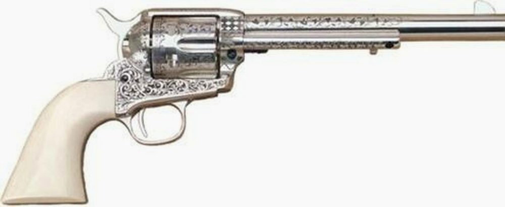 Cimarron Teddy Roosevelt 45 Colt,7." Barrel, Engraved, Ivory Grips, 6rd