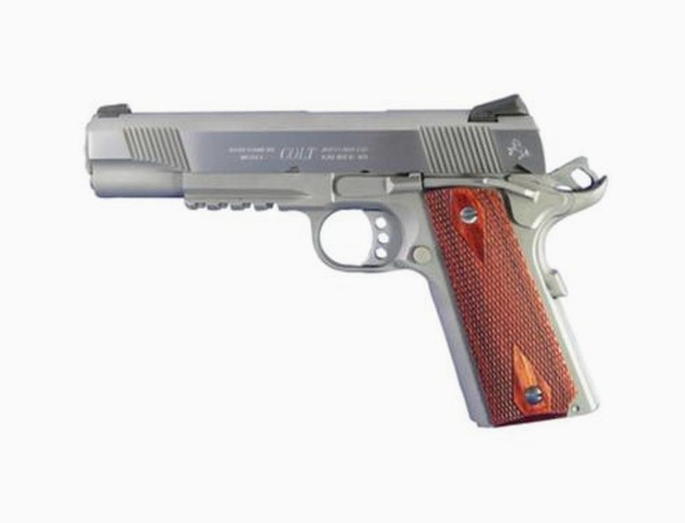 Colt 1911 'Rail Gun', 45 ACP, Black Slide, OD Frame, Full Size