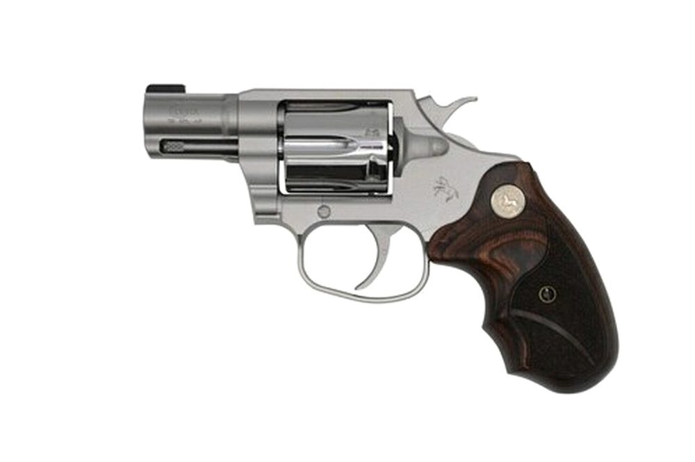 Colt Cobra Hi Polish Cylinder 38 Special +P, 2" Barrel, Wood Medallion Grips, Right Hand, Brass Bead Front Sight, 6rd