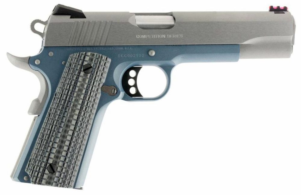 Colt Competition Govt 45 ACP, 5" Barrel Blue Titanium Finish, G10 Grips 8Rd Mag