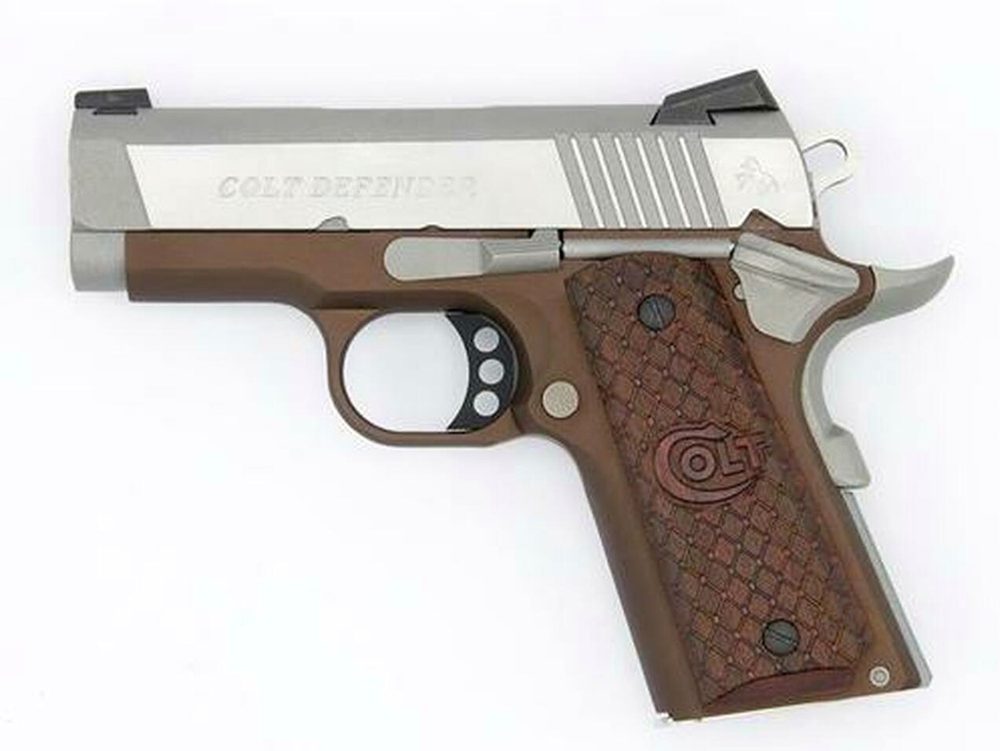 Colt Defender 1911 45 ACP 3" Barrel Earth Brown Novak Dot Sights 7rd Mag