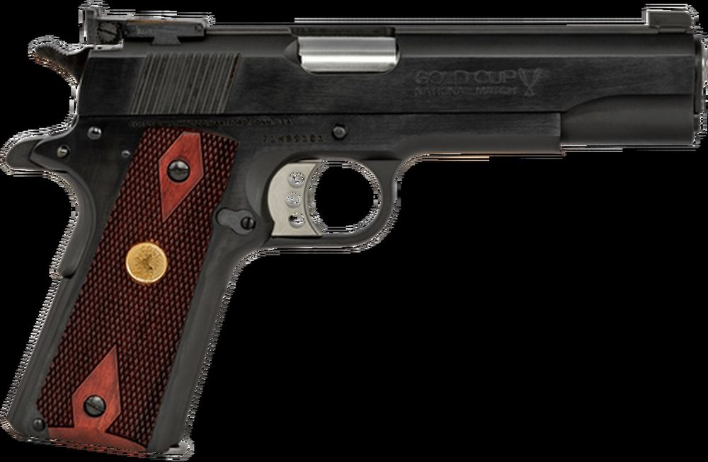 Colt Gold Cup National Match 1911 38 Super, 5" Barrel, Steel Frame, Blued, Rosewood Grips, Target Sights, 9rd Mag