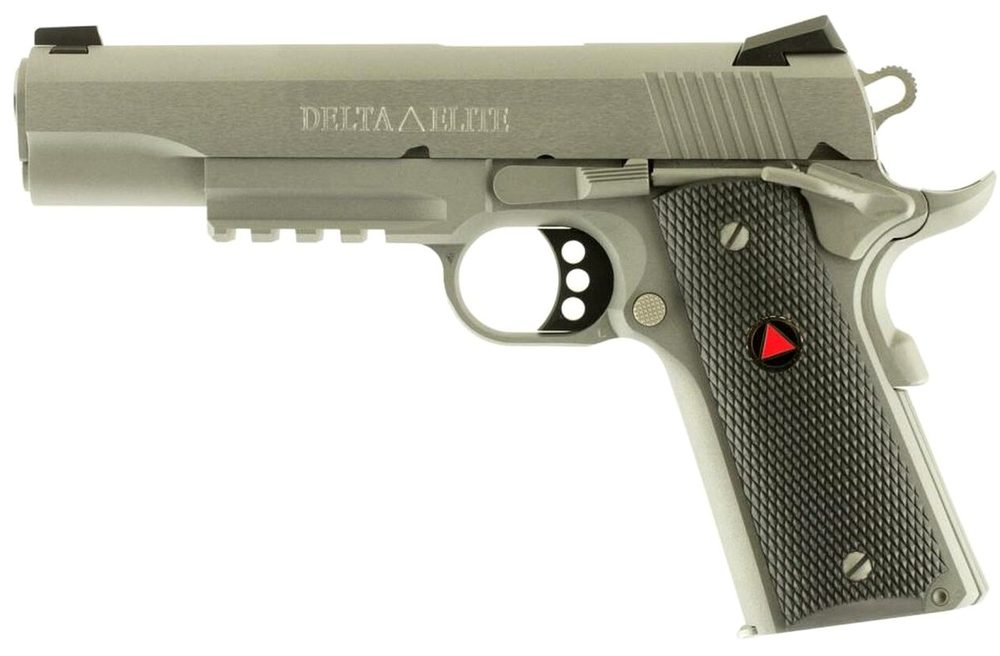 Colt Government Delta Elite Rail 10mm 5" Barrel SS Brushed Finish Novak Sights 8rd Mag