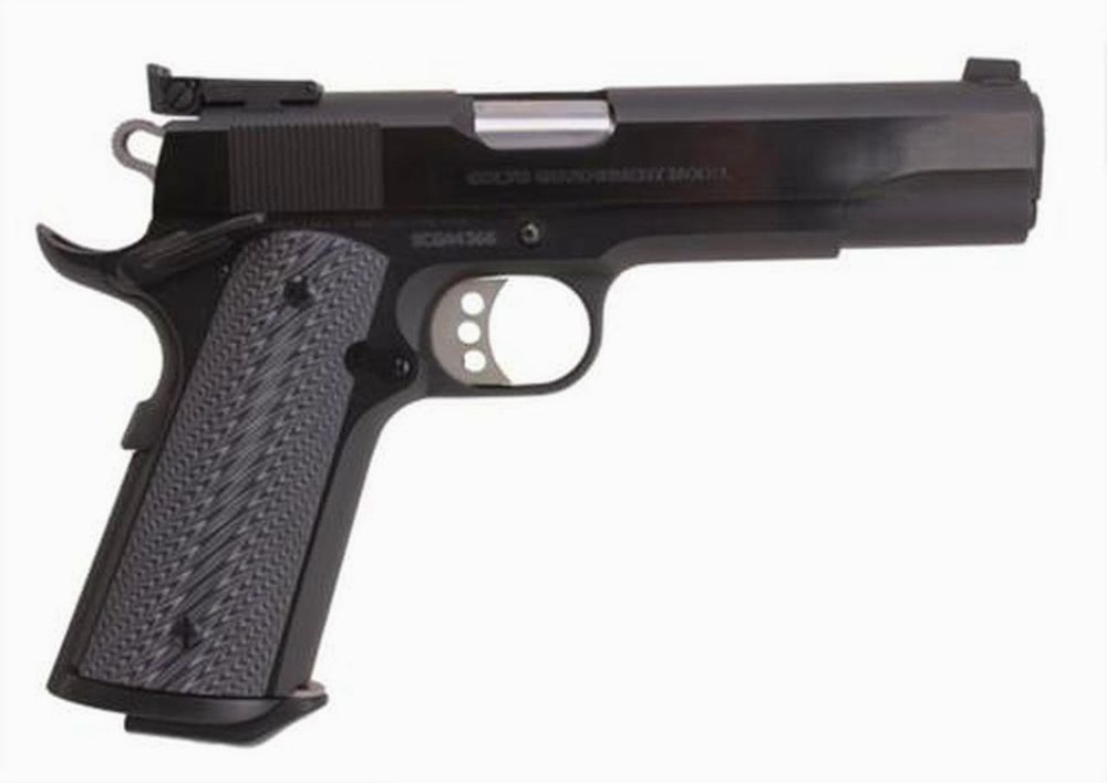 Colt Mfg 1911 Special Combat Government Single 45 Automatic Colt Pistol, 5", Black/Silver Grips, Blued