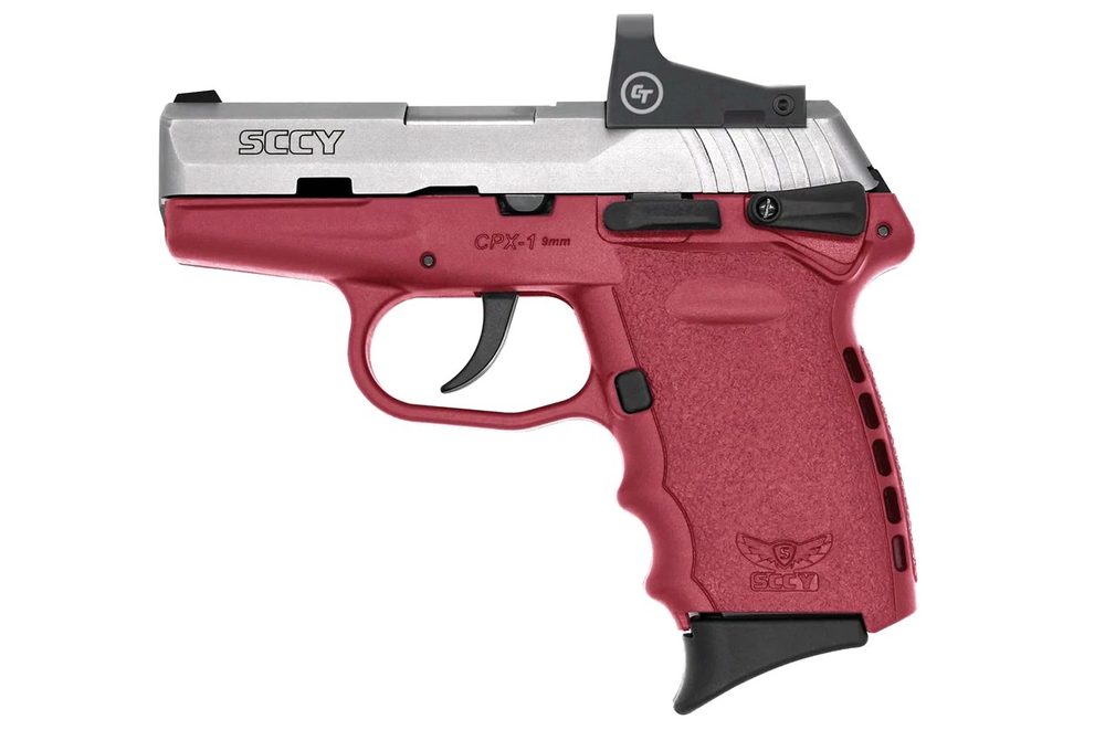 CPX-1 9mm Pistol with Purple Frame/Stainless Slide and Crimson Trace Red Dot