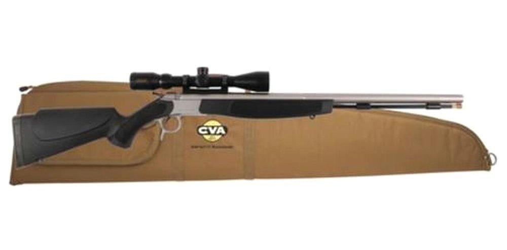 CVA Optima v2 209 Magnum Series .50 Caliber 26" Stainless Steel Fluted Barrel Black Stock KonusPro 3-9x40 Scope Padded Case