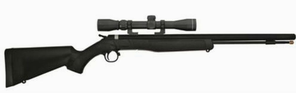 CVA Wolf 209 Muzzleloader .50 Caliber 24" Blue Barrel Ambidextrous Composite Stock Black With KonusShot 3-9x32mm Scope and Padded Soft Case
