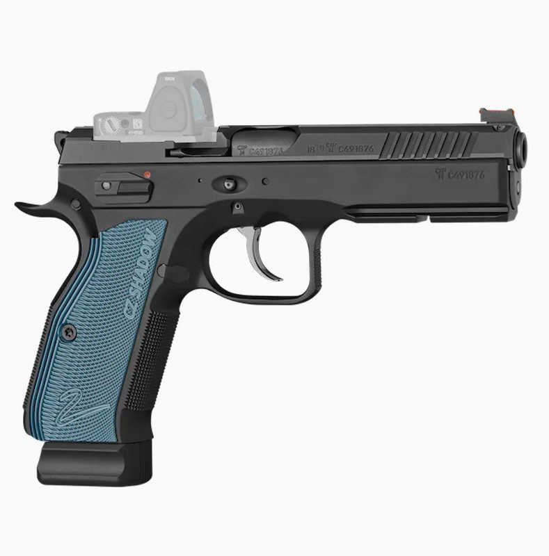 CZ 75 Shadow 2 9mm, 5.4", Optic Ready, Blue Grips, 19rd