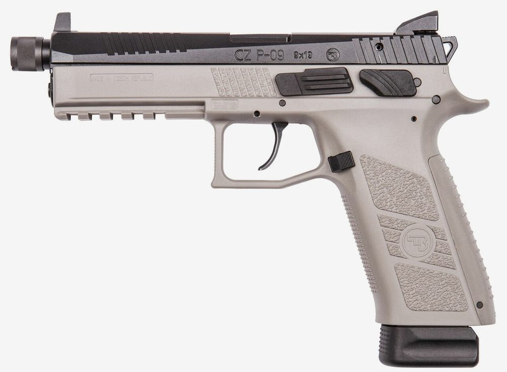 CZ P-09 Suppressor Ready 9mm, 5.15" Barrel, Urban Gray, Night Sights, 21rd