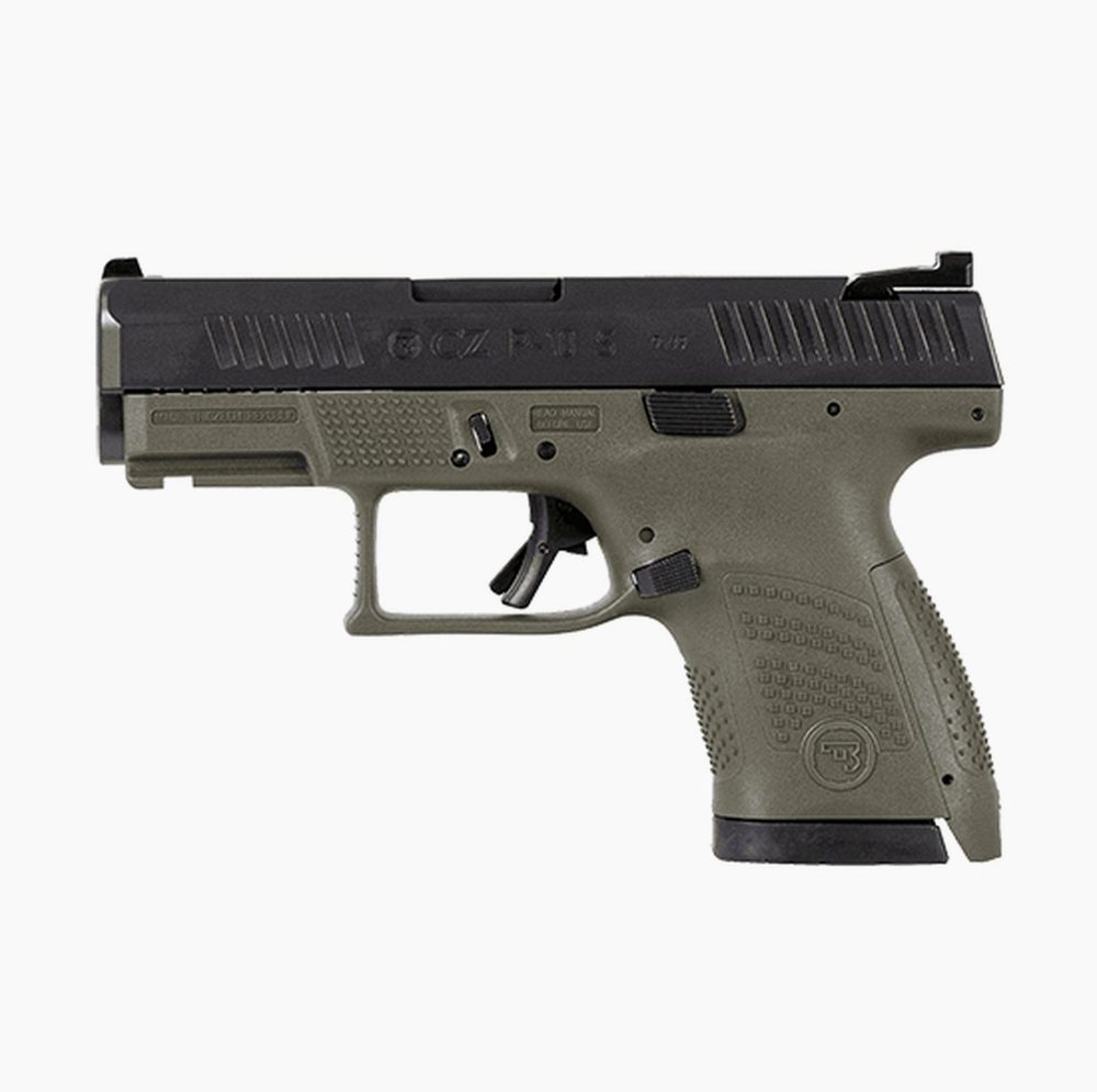 CZ P-10S 9mm, 3.5" Barrel, Fixed Sights, Black/OD Green, 10rd