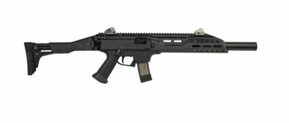 CZ Scorpion EVO 3 S1 Carbine, 9mm, 16.2" Threaded Barrel, 1/2x28 Thread Pitch, Folding Stock, Adjustable Sights, Removable Faux Suppressor, 10 Rounds