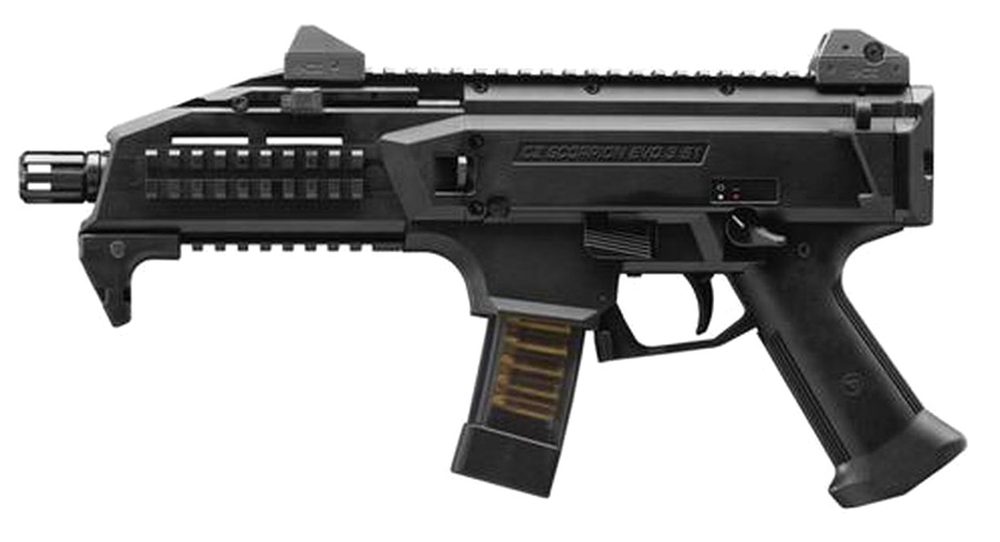 CZ Scorpion Evo 3 S1 Pistol, 9mm, 1/2x28 Threads, 20rd Mags Black