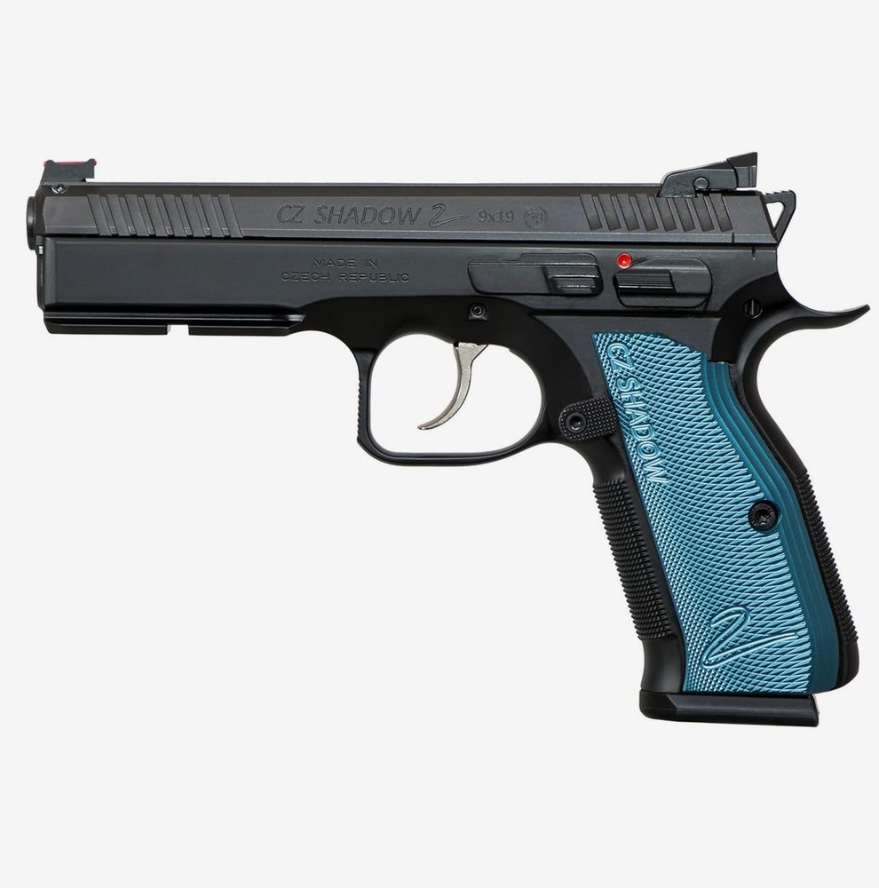 CZ SP-01 Shadow 2 9mm, 4.9", Adj. Target Sights, Steel Frame, Blue Grips, 17rd