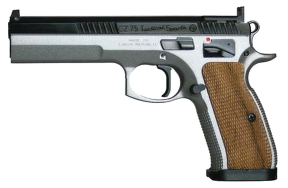 CZ Tactical Sport Pistol 9MM 5.23" Barrel, Nickel Frame & Blue Slide 20RD Mag